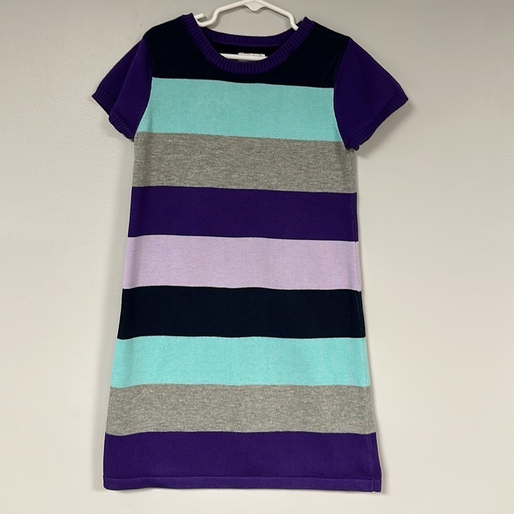 Cute Girls 1989 place short sleeve multi-striped  sweater dress, LG (10/12)
